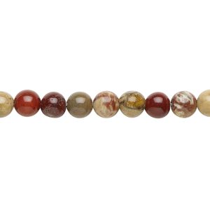 Rainbow brecciated jasper 1pkg1, round bead natural 15.5-16 inch 6mm
