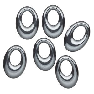 Hemalyke™ 1pkg6, undrilled oval go-go focal 34x24mm-35x25mm