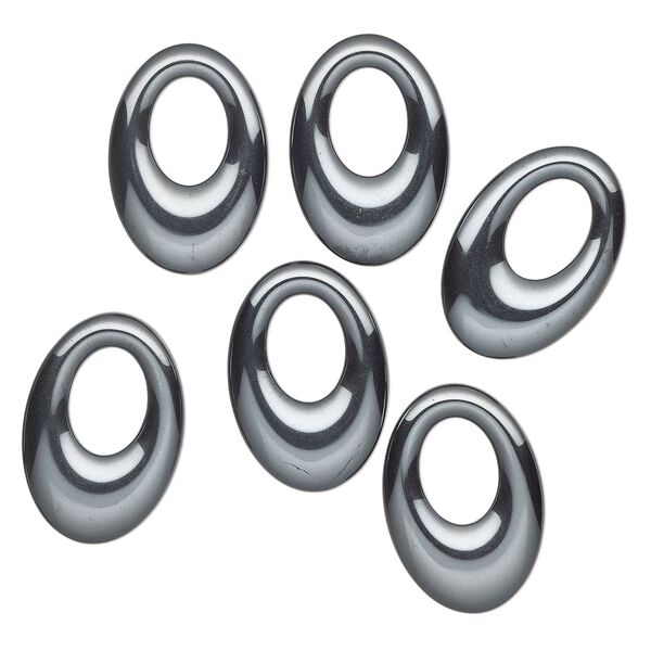 Hemalyke™ 1pkg6, undrilled oval go-go focal 34x24mm-35x25mm image number 0
