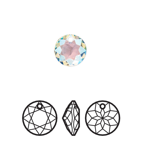 Drop 2pk crystal shimmer, Crystal Passions® 10mm pendant classic cut 6430 image number 0