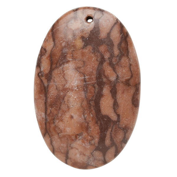 Brown zebra stone 1pkg1, domed flat back oval focal natural C grade, 42x30mm-46x36mm image number 0