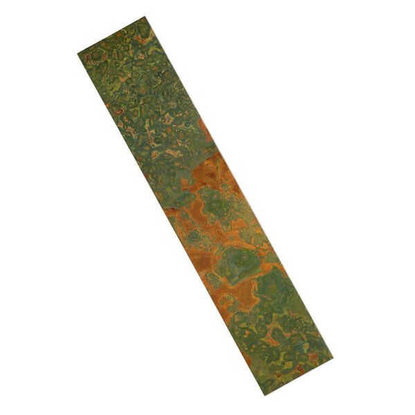Sheet, Lillypilly, copper, verde patina, 10x2-inch single-sided rectangle, 36 gauge. Sold individually. image number 0
