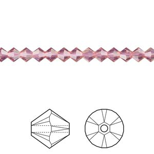 Bead 48pk cyclamen opal, Crystal Passions® 4mm bicone 5328