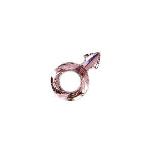 Fancy stone 1pk crystal antique pink foil back, Crystal Passions® 18x11.5mm male symbol 4878