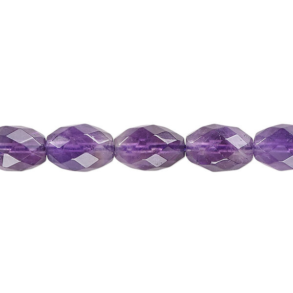 Amethyst 1pkg1, faceted oval bead natural B grade, 15.5-16 inch 10x7mm image number 0