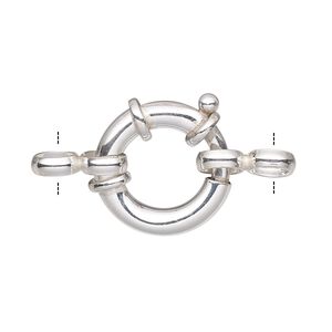 Springring 1pkg1 sterling silver, 20mm, clasp 1-strand