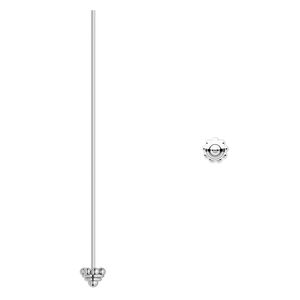 Head pin, antiqued sterling silver, 2 inches with 5mm rondelle, 21 gauge. Sold per pkg of 2.