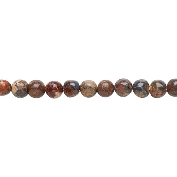 Bead, leopardskin jasper (natural), 4mm round, B grade, Mohs hardness 6-1/2 to 7. Sold per 15-1/2" to 16" strand. image number 0