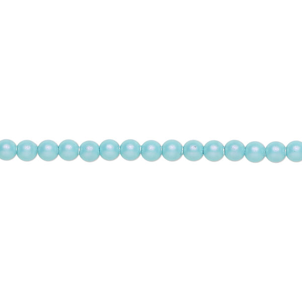 Pearl 100pk iridescent light turquoise, Crystal Passions® 3mm round 5810 image number 0
