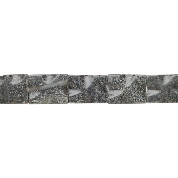 Black-grey marble 1pkg1, textured wavy flat rectangle bead natural, 15 inch 34x24mm-36x26mm dark image number 1