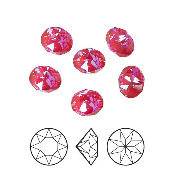 Chaton 6pk crystal royal red DeLite, Crystal Passions® 8.16-8.41mm round SS39 1088 image number 0