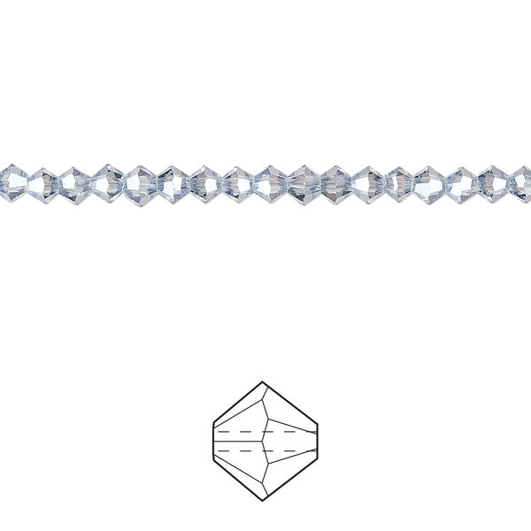 Bead 144pk translucent crystal silver night, Celestial Crystal® 3mm bicone image number 0