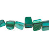 Mother-of-pearl shell 1pkg1, triangle tube bead 14 inch dark teal blue 7x6mm-11x9mm image number 0