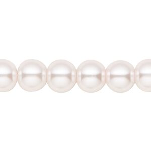 Bead, crystal pearl, light pink, 10mm round. Sold per pkg of (2) 15-1/2" to 16" strands, approximately 80 beads.