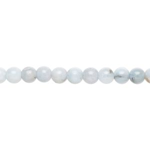 Aquamarine 1pkg1, round bead 15 inch 3-4mm