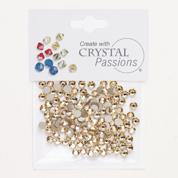 Flat back 1pkg144 crystal golden shadow foil back, Crystal Passions&reg; rhinestone 3.80-4.00mm round SS16 image number 0