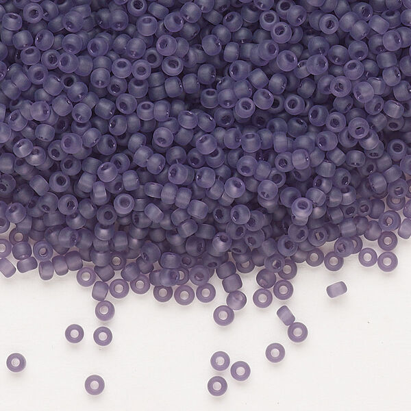 Seed bead, Dyna-Mites™, glass, pkg/1/2kg, #11 round, translucent matte purple, (11MA 11/0 RR). image number 0