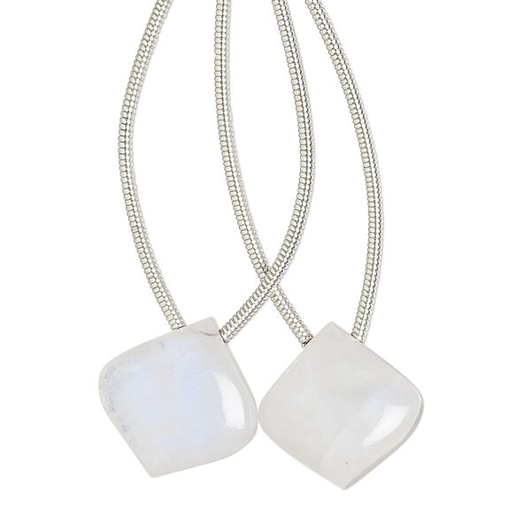 Rainbow moonstone 1pkg2, hand-cut top-drilled puffed teardrop bead natural B grade, 14x14mm image number 0