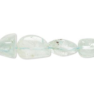 Aquamarine 1pkg1, tumbled nugget bead 14 inch small