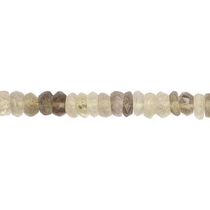 Smoky quartz / lemon quartz / quartz crystal 1pkg1, hand-cut faceted rondelle bead 12 inch 4x2mm-6x3mm
