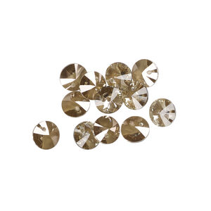 Drop 1pkg720 crystal bronze, Swarovski&reg;, 6mm pendant faceted mini disc 6428