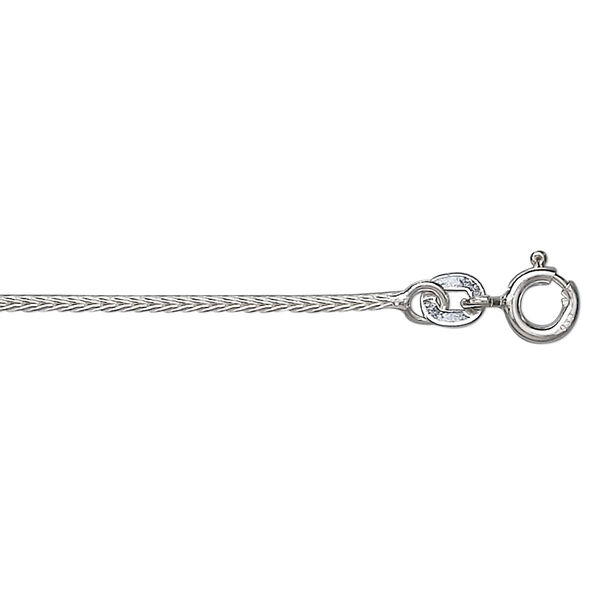 Chain, sterling silver, 1.3mm round foxtail, 20 inches. Sold individually. image number 0