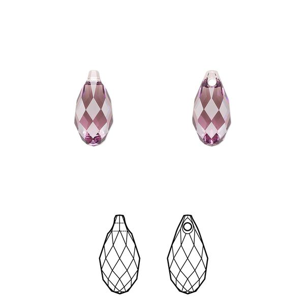 Briolette 2pk iris, Crystal Passions® 11x5.5mm pendant drop 6010 image number 0