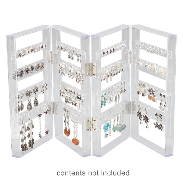 Display, earring, acrylic, clear, 9 x 19-3/4 x 5/8 inches assembled. Sold individually. image number 1