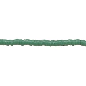 Bead, polymer clay, opaque dark green, 3x1mm heishi. Sold per pkg of (2) 15-1/2" to 16" strands.