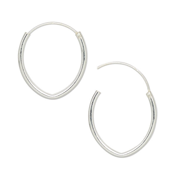 Earring, sterling silver, 20x18mm pear hoop with endless-loop closure. Sold per pair. image number 0