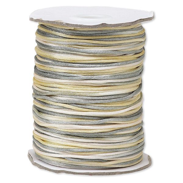 Cord, Satinique™, satin, coastal fog, 1.5mm small. Sold per 400-foot spool. image number 0