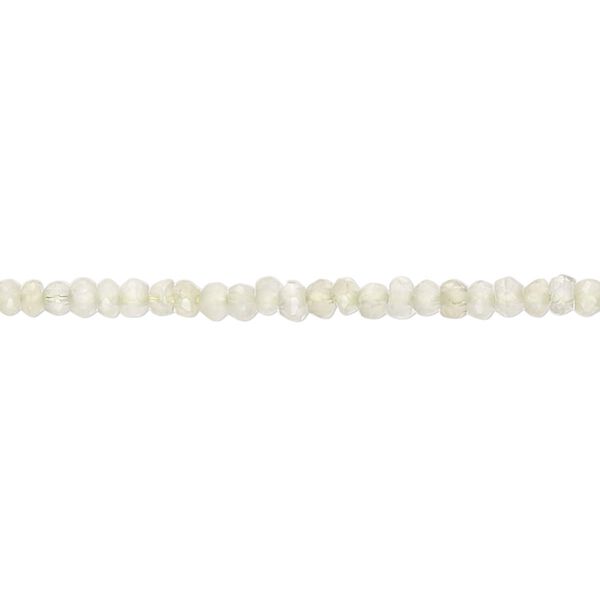Prehnite 1pkg1, hand-cut faceted rondelle bead natural 14 inch 2x1mm-3x2mm image number 0