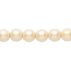 Bead, Czech pearl-coated glass druk, opaque iridescent dark cream, 8mm round. Sold per 15-1/2" to 16" strand.