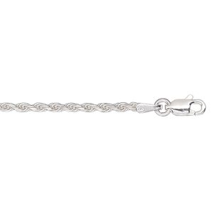 Chain 1pkg1 sterling silver French rope, 1.8mm diamond-cut / mixed clasp, 24 inch