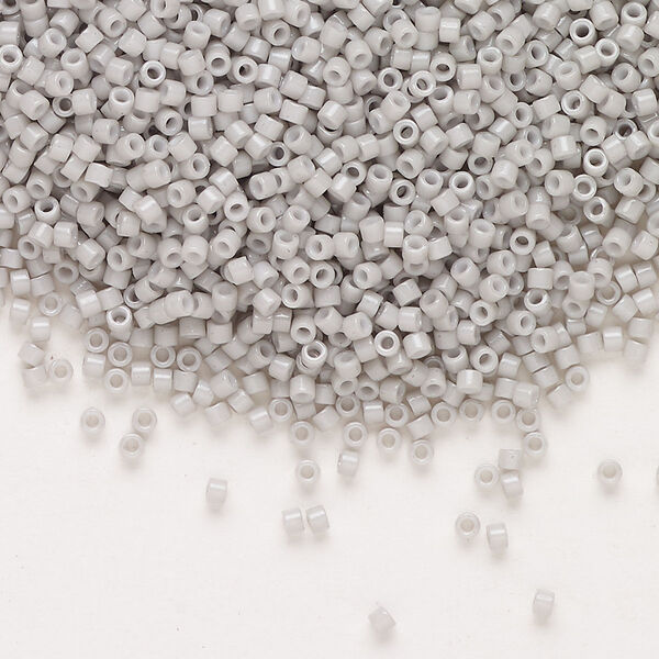 Seed bead, Delica®, glass, pkg/50g, #11 round, Duracoat® opaque outside dyed mist grey (DB-2366). image number 0