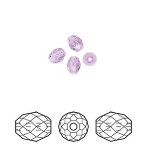 Bead 4pk violet, Crystal Passions® 5x4mm olive briolette 5044