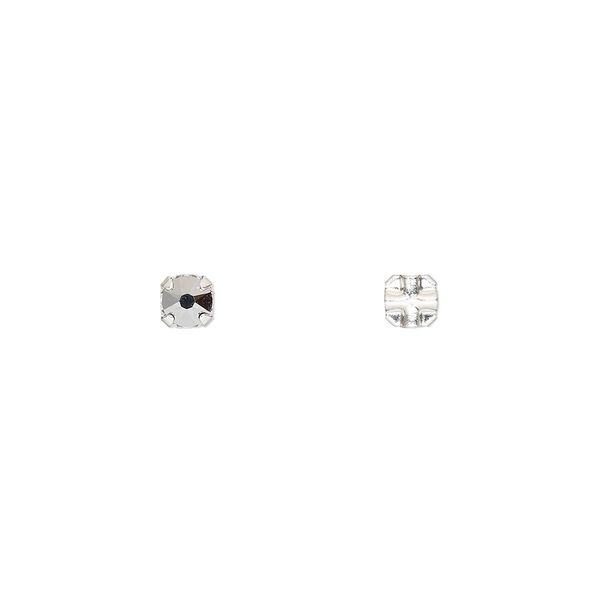 Bead 24pk crystal light chrome silver plate, Crystal Passions® 3-3.2mm round SS12 53100 image number 0