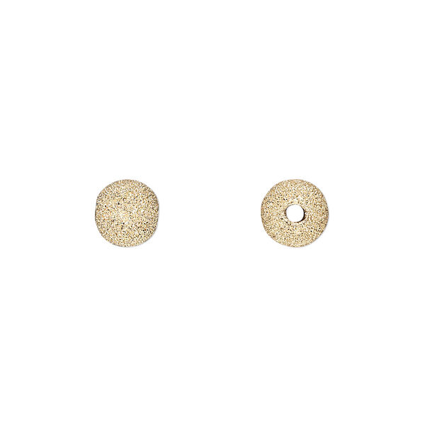 Bead, 14Kt gold-filled, 7mm stardust round. Sold per pkg of 2. image number 0