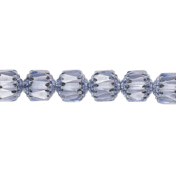 Bead, Czech glass, lilac and metallic lilac, 8mm round cathedral. Sold per 15-1/2" to 16" strand. image number 0