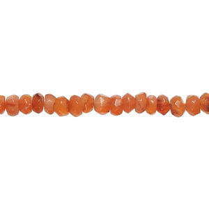 Carnelian 1pkg1, hand-cut tumbled faceted rondelle bead, 13 inch 3x2mm-5x4mm