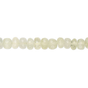 Prehnite 1pkg1, hand-cut faceted rondelle bead natural 8 inch 5x3mm-7x5mm