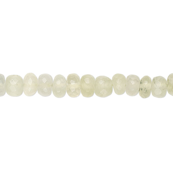 Bead, prehnite (natural), 5x3mm-7x5mm hand-cut faceted rondelle, B- grade, Mohs hardness 6 to 6-1/2. Sold per 8-inch strand. image number 0
