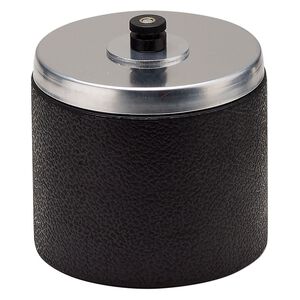 Replacement tumbler barrel, Tumble Bee®, rubber and aluminum, black and silver, 4.5x4.5 inches, 2-pound capacity. Sold individually.