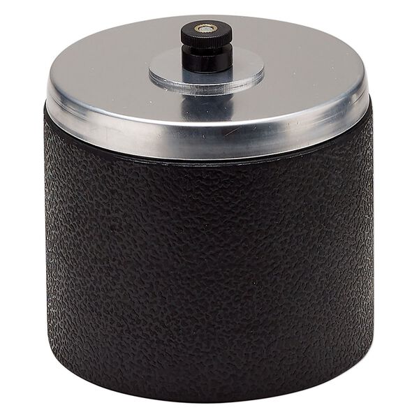 Replacement tumbler barrel, Tumble Bee®, rubber and aluminum, black and silver, 4.5x4.5 inches, 2-pound capacity. Sold individually. image number 0