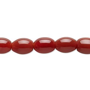 Carnelian 1pkg1, oval bead 15.5-16 inch 10x8mm
