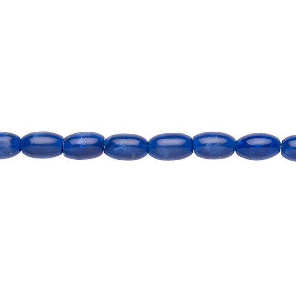Bead, howlite (dyed), lapis blue, 6x4mm oval, B grade, Mohs hardness 3 to 3-1/2. Sold per 16-inch strand. image number 0