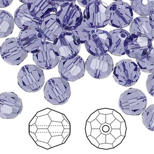 Bead 144pk tanzanite, Crystal Passions® 8mm round 5000