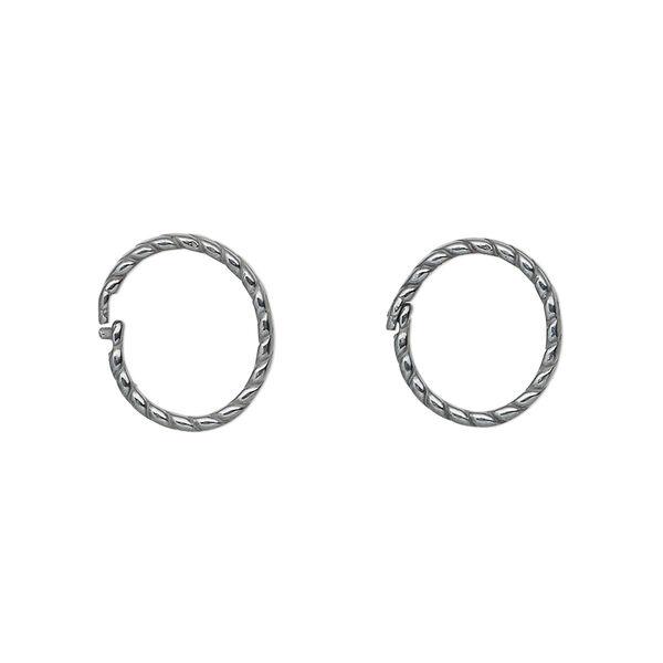 Loop Lock™, JBB Findings, gunmetal-plated brass, 12mm twisted round. Sold per pkg of 2. image number 0