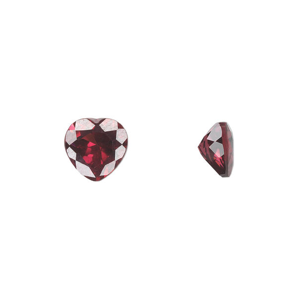 Gem, rhodolite garnet (natural), 8x8mm faceted heart, A grade, Mohs hardness 7 to 7-1/2. Sold individually. image number 0