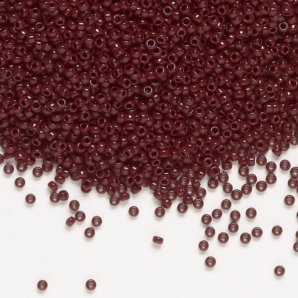 Seed bead, Miyuki, glass, pkg/250g, #15 rocaille, opaque dark brown (RR-409). image number 0